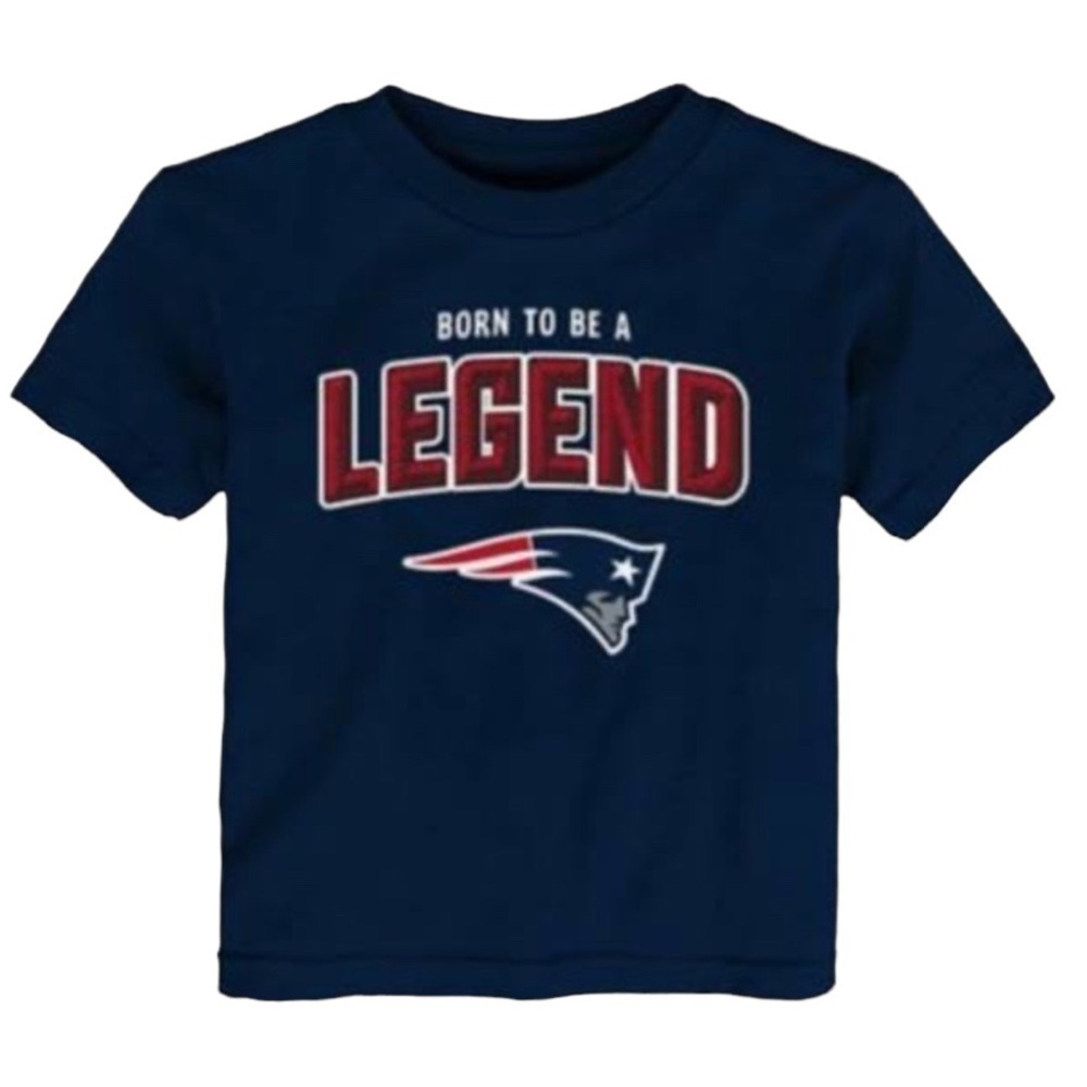 Nfl Born to be a Legend Blue Toddler Crew  Neck Tee Navy Officially Licensed 4T